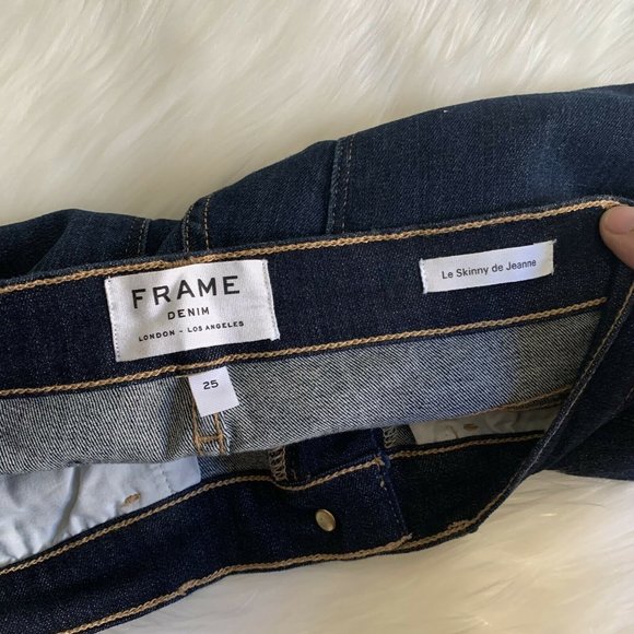 Frame Women's Le Skinny de Jeanne Skinny Jeans Dame Wash Denim LSJ899 Blue Sz 25 - Picture 8 of 10